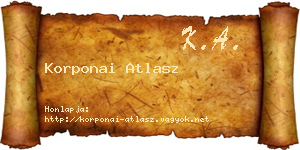 Korponai Atlasz névjegykártya